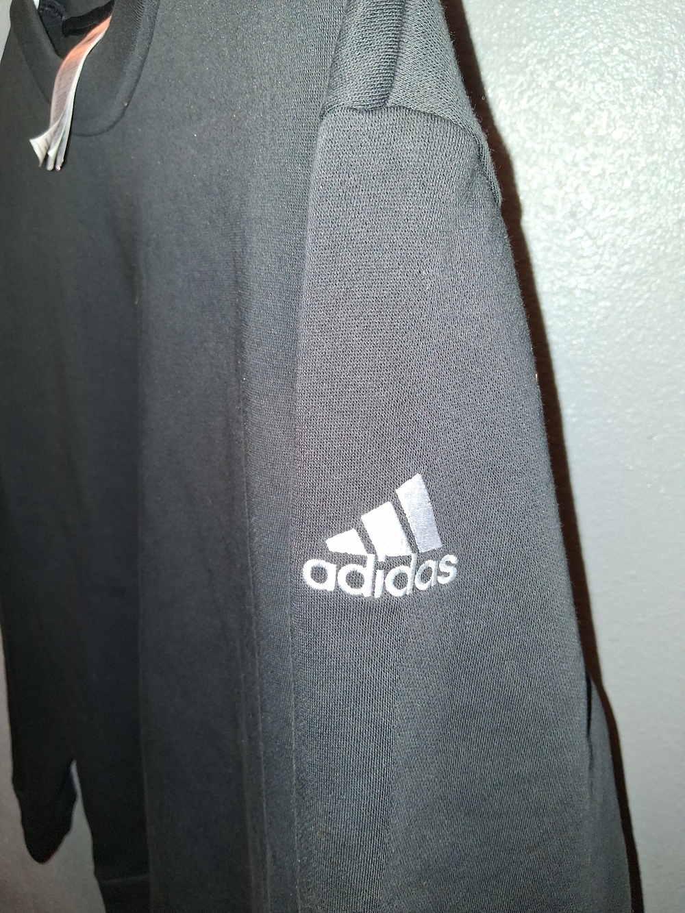 adidas Black Crewneck Sweatshirt with White Sleeve Logo